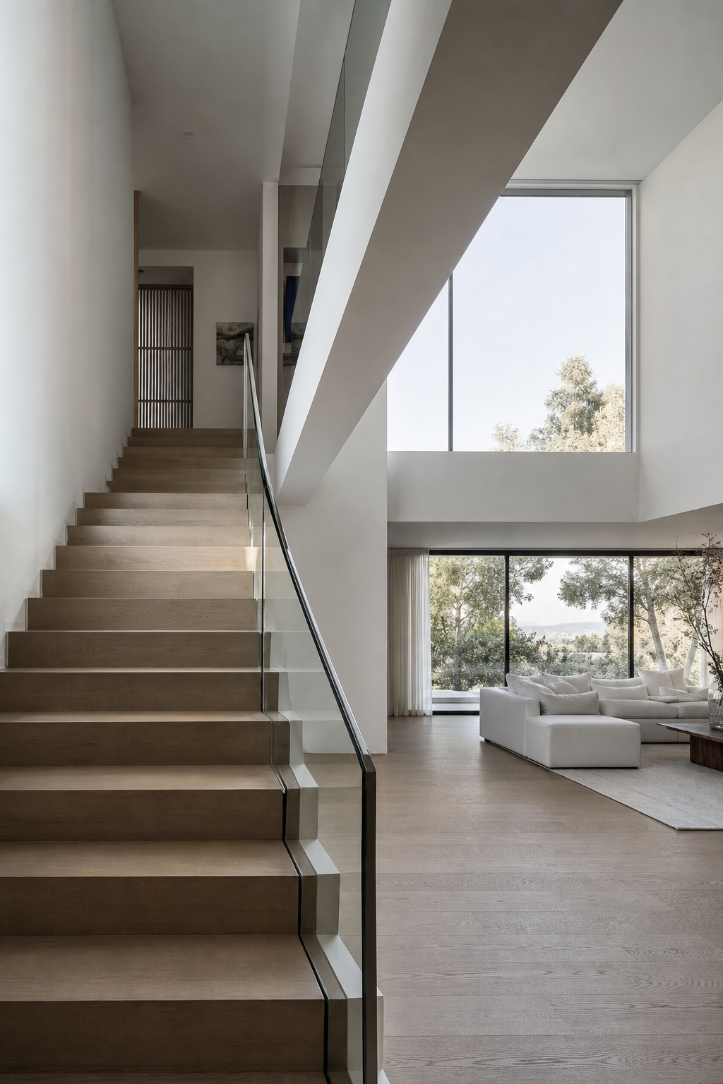 Modern residential interior stairwell