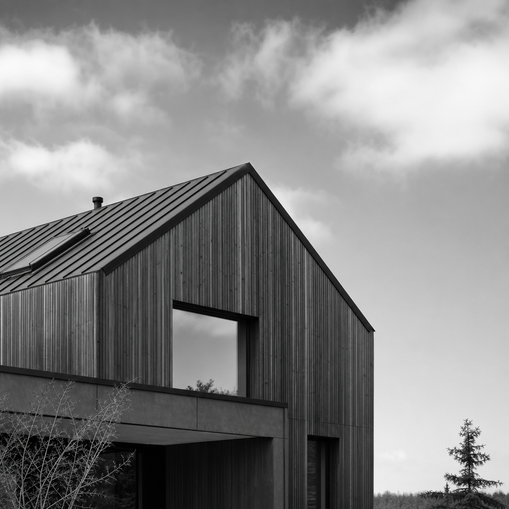 Monochrome gable house