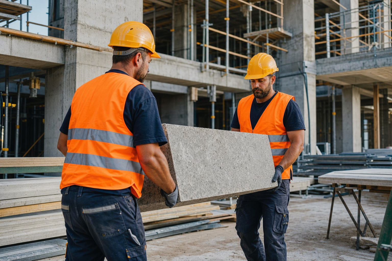 Construction workers on site
