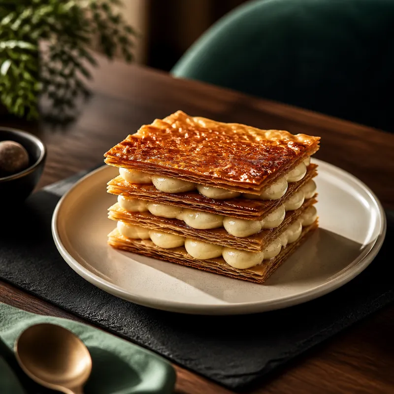 Caramel millefeuille slice