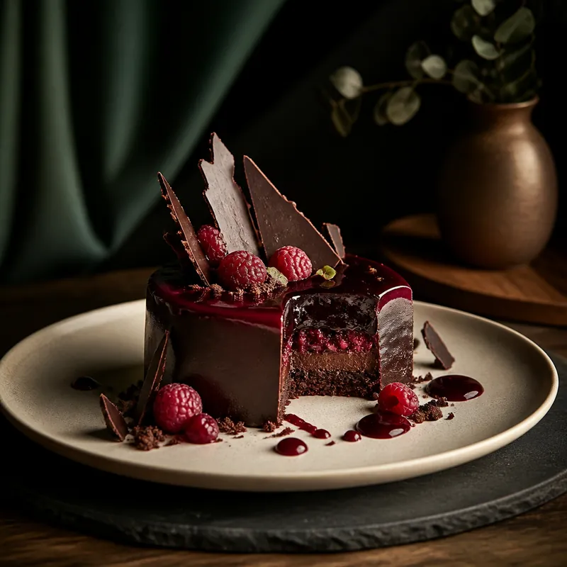 Bitter chocolate and raspberry