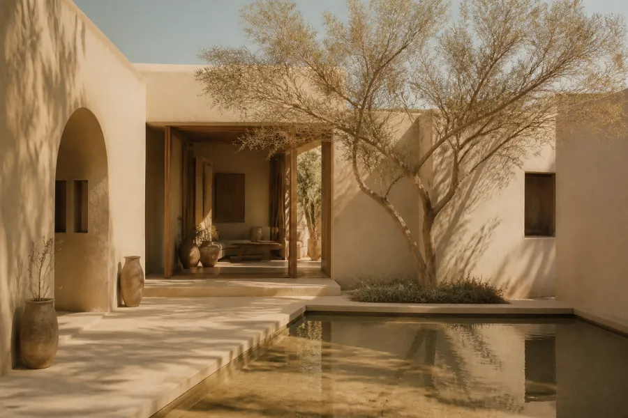 Reflecting pool house